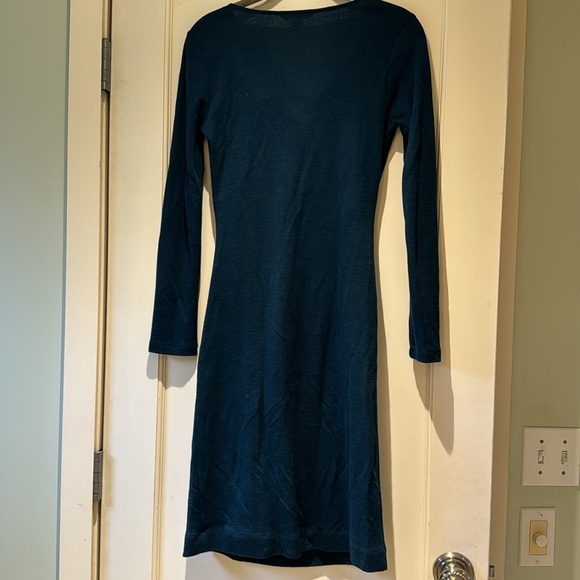 Banana Republic teal dress with cowl neck and ruched waist - Picture 3 of 3